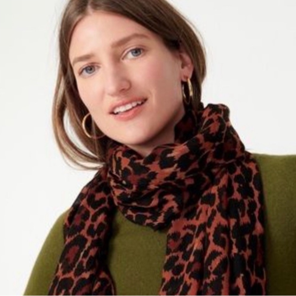 J. Crew Leopard Wool Scarf